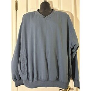 Cabelas Outdoor Gear Windbreaker Pullover Mens XL Blue V Neck 95-0356 Vintage